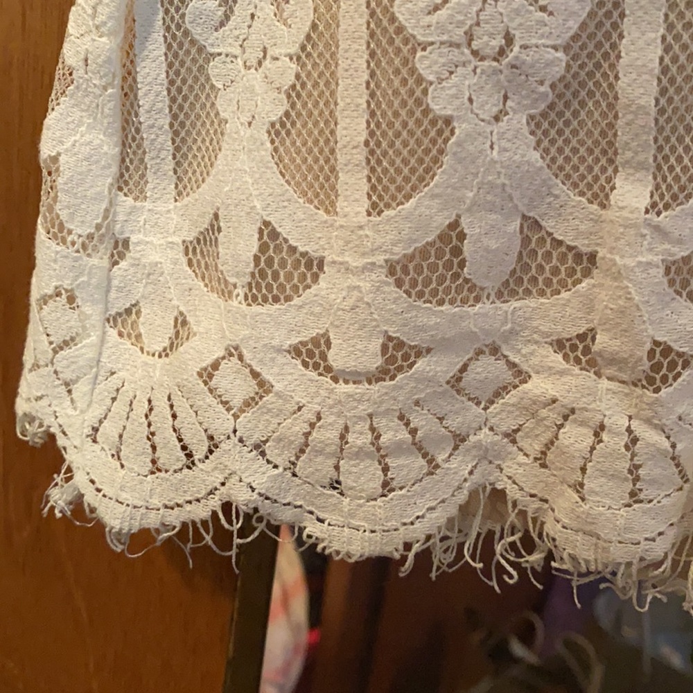 White & Cream Lace Dress - Small - Picture 2 of 4